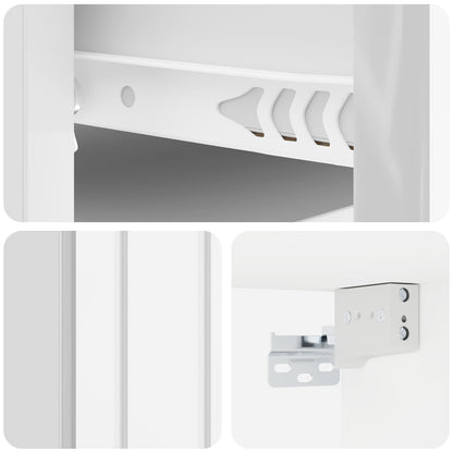 Wall-Mounted Bedside Cabinet High Gloss White 33 x 34.5 x 24 cm
