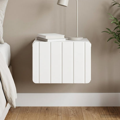 Wall-Mounted Bedside Cabinet High Gloss White 33 x 34.5 x 24 cm