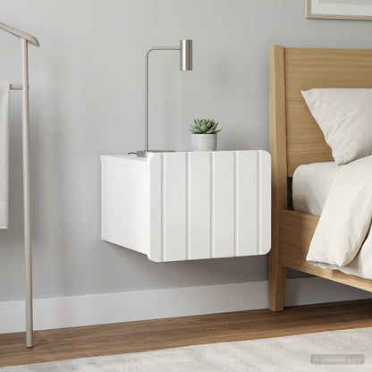 Wall-Mounted Bedside Cabinet 2 pcs High Gloss White