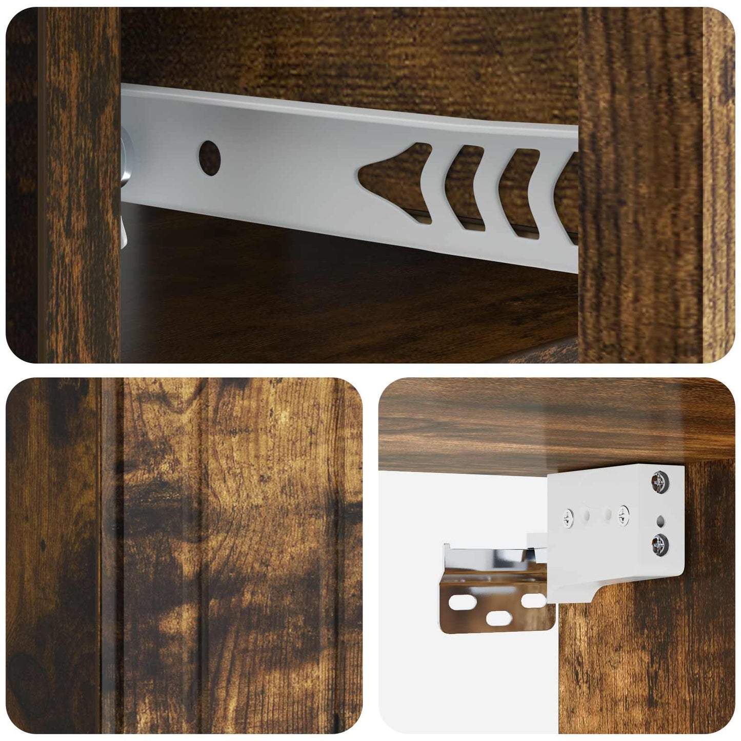 Wall-Mounted Bedside Cabinet Smoked Oak 33 x 34.5 x 24 cm