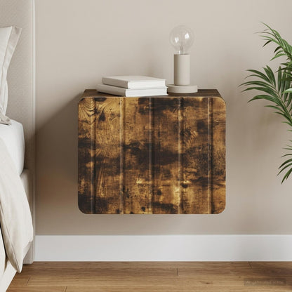 Wall-Mounted Bedside Cabinet Smoked Oak 33 x 34.5 x 24 cm