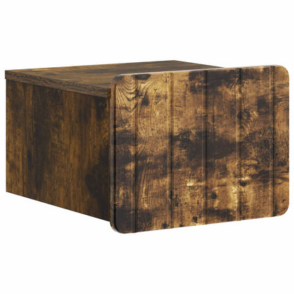 Wall-Mounted Bedside Cabinet 2 pcs Smoked Oak 33 x 34.5 x 24 cm