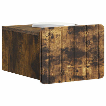 Wall-Mounted Bedside Cabinet 2 pcs Smoked Oak 33 x 34.5 x 24 cm
