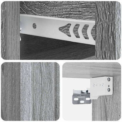 Wall-Mounted Bedside Cabinet Grey Sonoma 33 x 34.5 x 24 cm