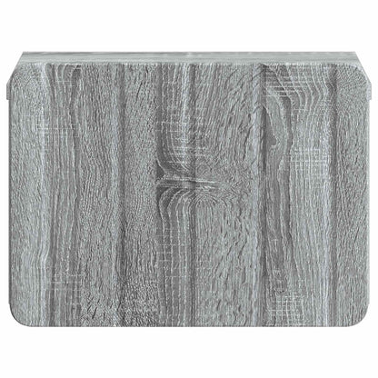 Wall-Mounted Bedside Cabinet Grey Sonoma 33 x 34.5 x 24 cm