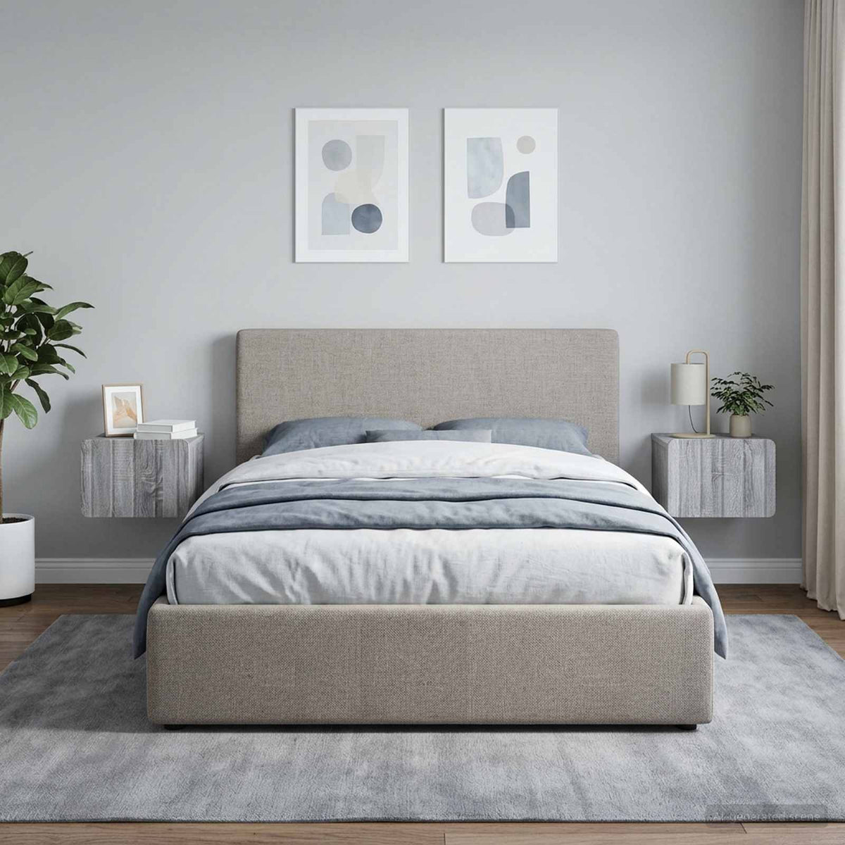 Wall-Mounted Bedside Cabinet 2 pcs Grey Sonoma