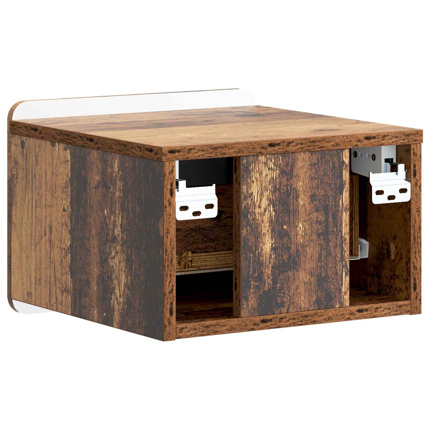 Wall-Mounted Bedside Cabinet Old Wood 33 x 34.5 x 24 cm