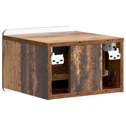 Wall-Mounted Bedside Cabinet Old Wood 33 x 34.5 x 24 cm