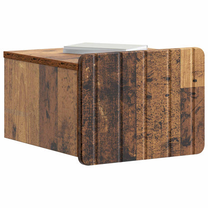 Wall-Mounted Bedside Cabinet Old Wood 33 x 34.5 x 24 cm