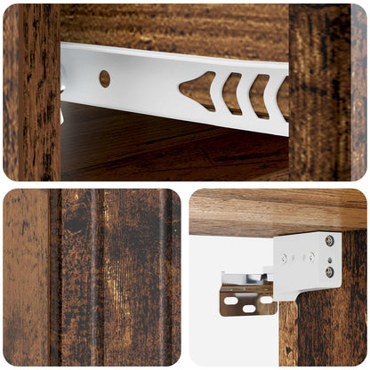 Wall-Mounted Bedside Cabinet 2 pcs Old Wood 33 x 34.5 x 24 cm
