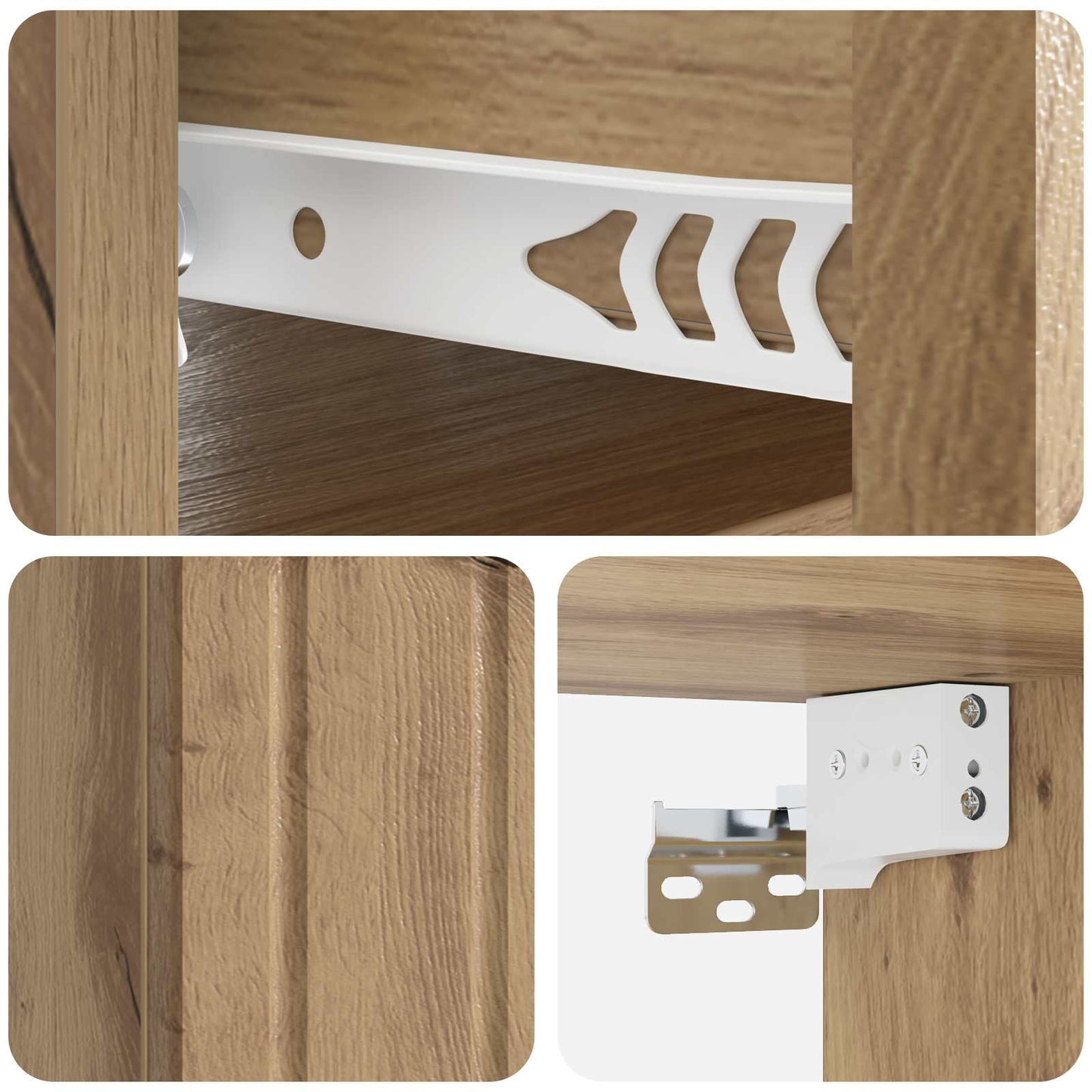 Wall-Mounted Bedside Cabinet Artisan Oak 33 x 34.5 x 24 cm