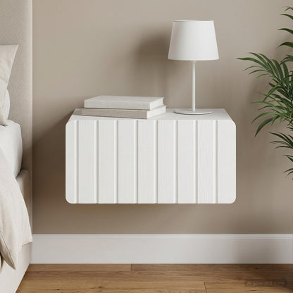 Wall-Mounted Bedside Cabinet White 49 x 34.5 x 24 cm