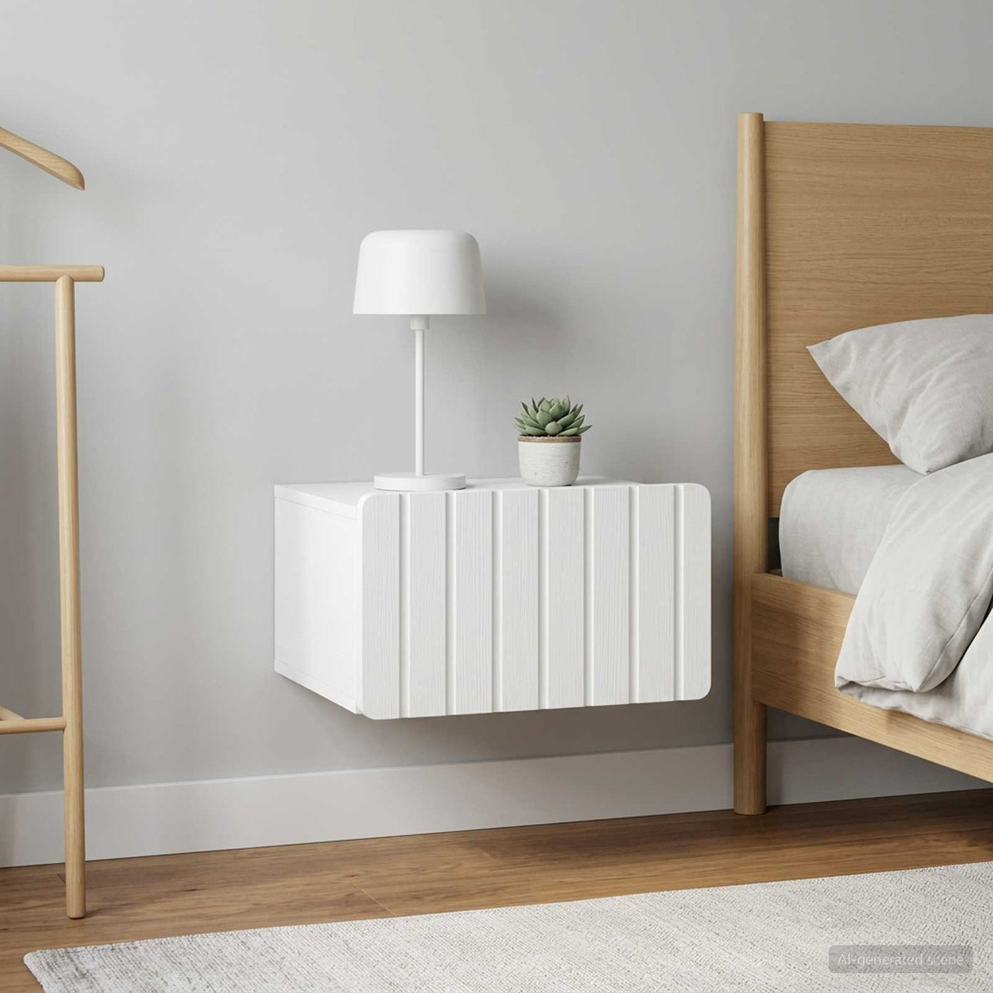 Wall-Mounted Bedside Cabinet 2 pcs White 49 x 34.5 x 24 cm