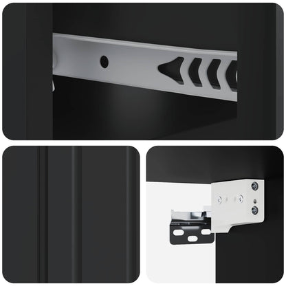 Wall-Mounted Bedside Cabinet Black 49 x 34.5 x 24 cm