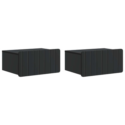 Wall-Mounted Bedside Cabinet 2 pcs Black 49 x 34.5 x 24 cm