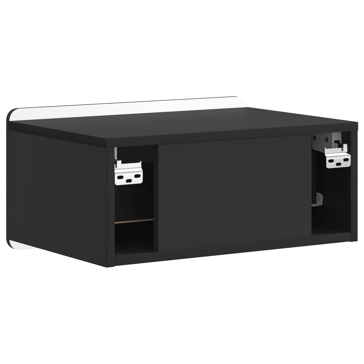 Wall-Mounted Bedside Cabinet 2 pcs Black 49 x 34.5 x 24 cm