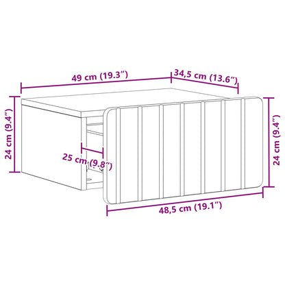 Wall-Mounted Bedside Cabinet 2 pcs Black 49 x 34.5 x 24 cm