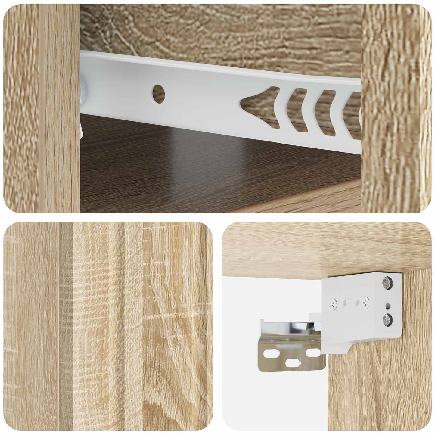 Wall-Mounted Bedside Cabinet Sonoma Oak 49 x 34.5 x 24 cm