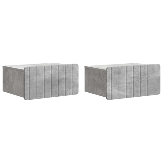Wall-Mounted Bedside Cabinet 2 pcs Concrete Grey