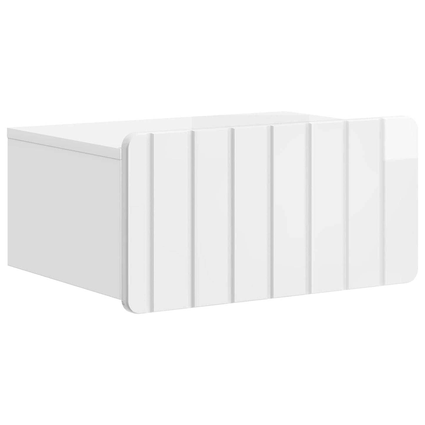 Wall-Mounted Bedside Cabinet High Gloss White 49 x 34.5 x 24 cm