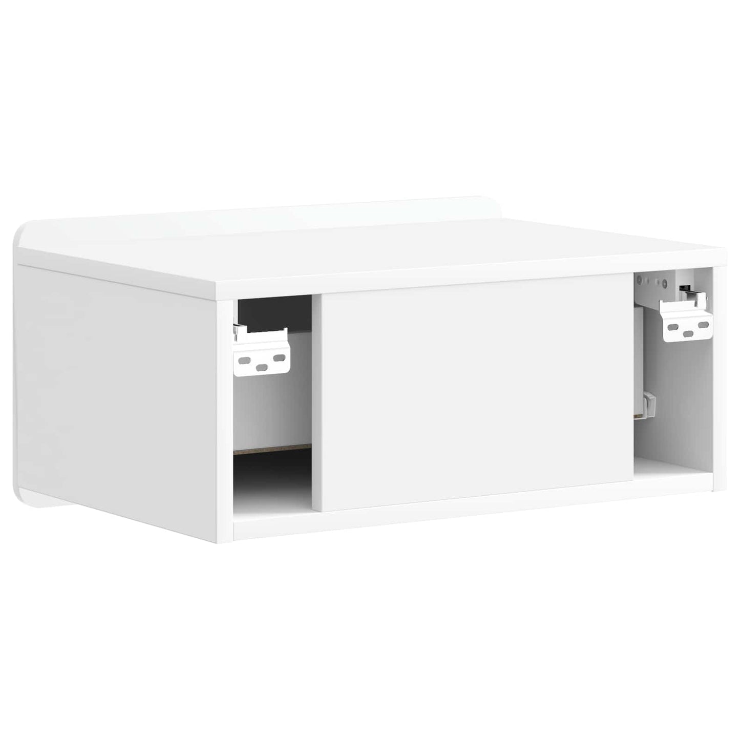 Wall-Mounted Bedside Cabinet High Gloss White 49 x 34.5 x 24 cm
