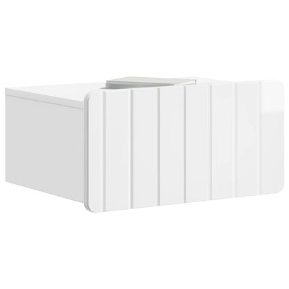 Wall-Mounted Bedside Cabinet High Gloss White 49 x 34.5 x 24 cm