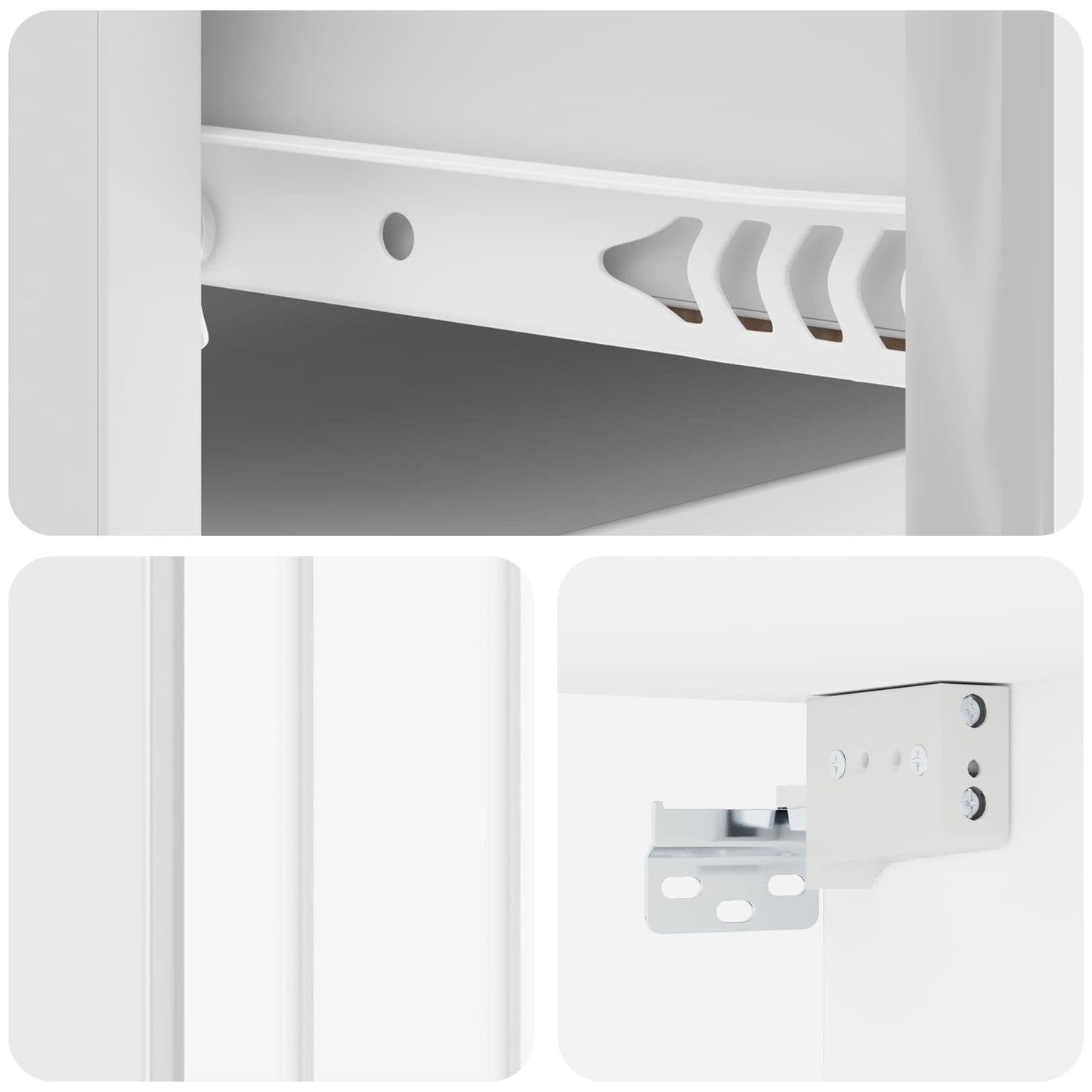 Wall-Mounted Bedside Cabinet 2 pcs High Gloss White