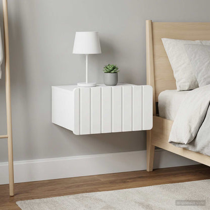Wall-Mounted Bedside Cabinet 2 pcs High Gloss White