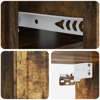 Wall-Mounted Bedside Cabinet 2 pcs Smoked Oak 49 x 34.5 x 24 cm