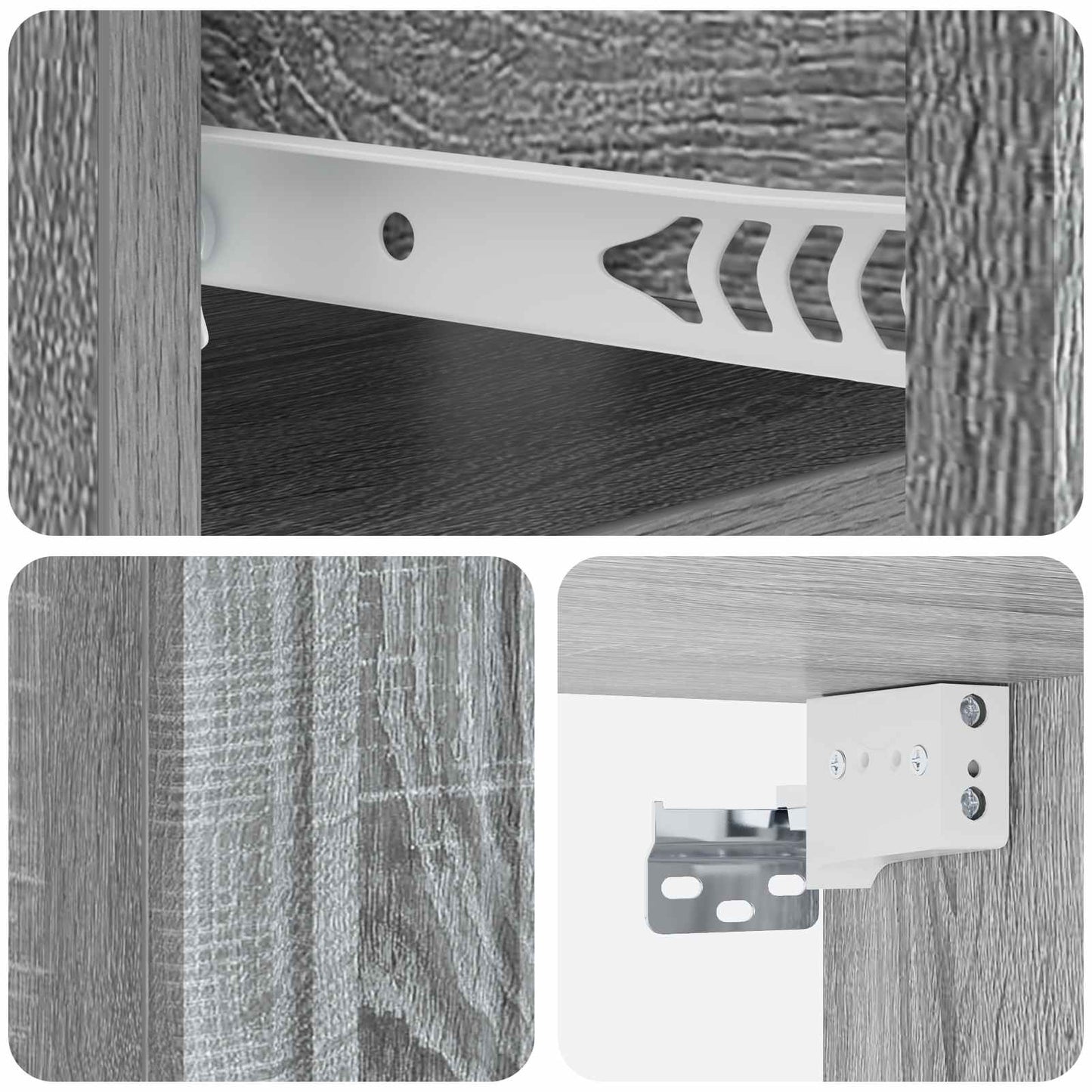 Wall-Mounted Bedside Cabinet Grey Sonoma 49 x 34.5 x 24 cm