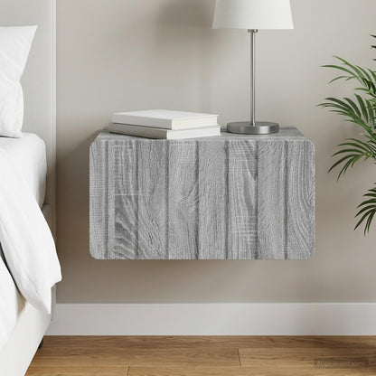 Wall-Mounted Bedside Cabinet Grey Sonoma 49 x 34.5 x 24 cm