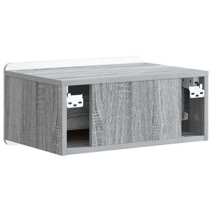 Wall-Mounted Bedside Cabinet Grey Sonoma 49 x 34.5 x 24 cm