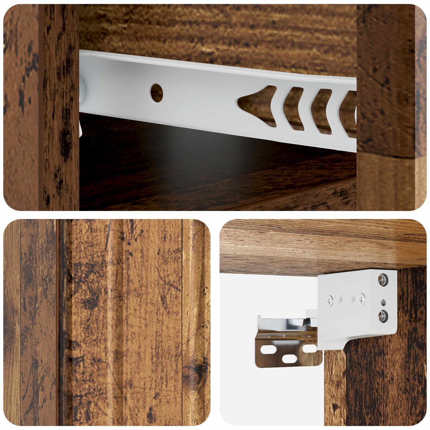 Wall-Mounted Bedside Cabinet Old Wood 49 x 34.5 x 24 cm