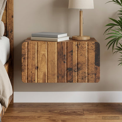 Wall-Mounted Bedside Cabinet Old Wood 49 x 34.5 x 24 cm