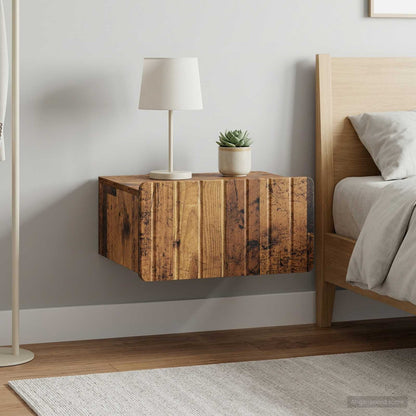Wall-Mounted Bedside Cabinet 2 pcs Old Wood 49 x 34.5 x 24 cm