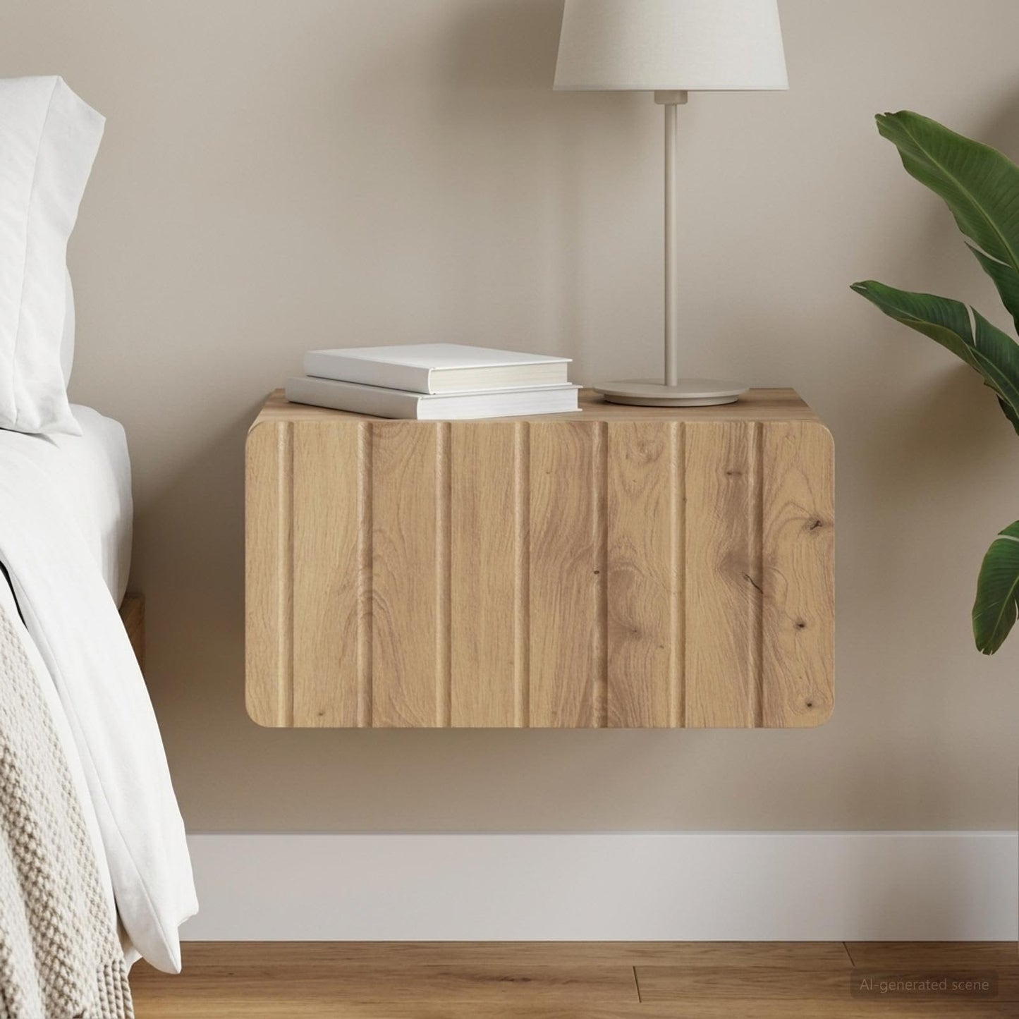 Wall-Mounted Bedside Cabinet Artisan Oak 49 x 34.5 x 24 cm