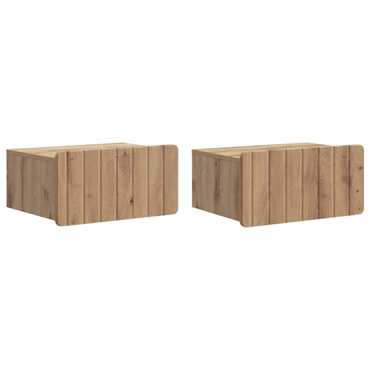 Wall-Mounted Bedside Cabinet 2 pcs Artisan Oak