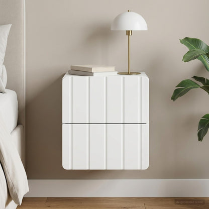 Wall-Mounted Bedside Cabinet White 33 x 34.5 x 43 cm