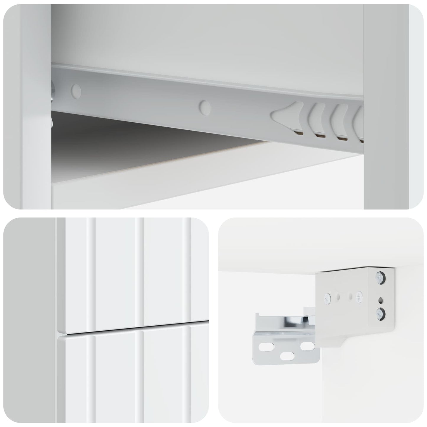 Wall-Mounted Bedside Cabinet 2 pcs White 33 x 34.5 x 43 cm