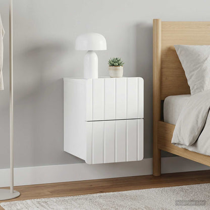 Wall-Mounted Bedside Cabinet 2 pcs White 33 x 34.5 x 43 cm