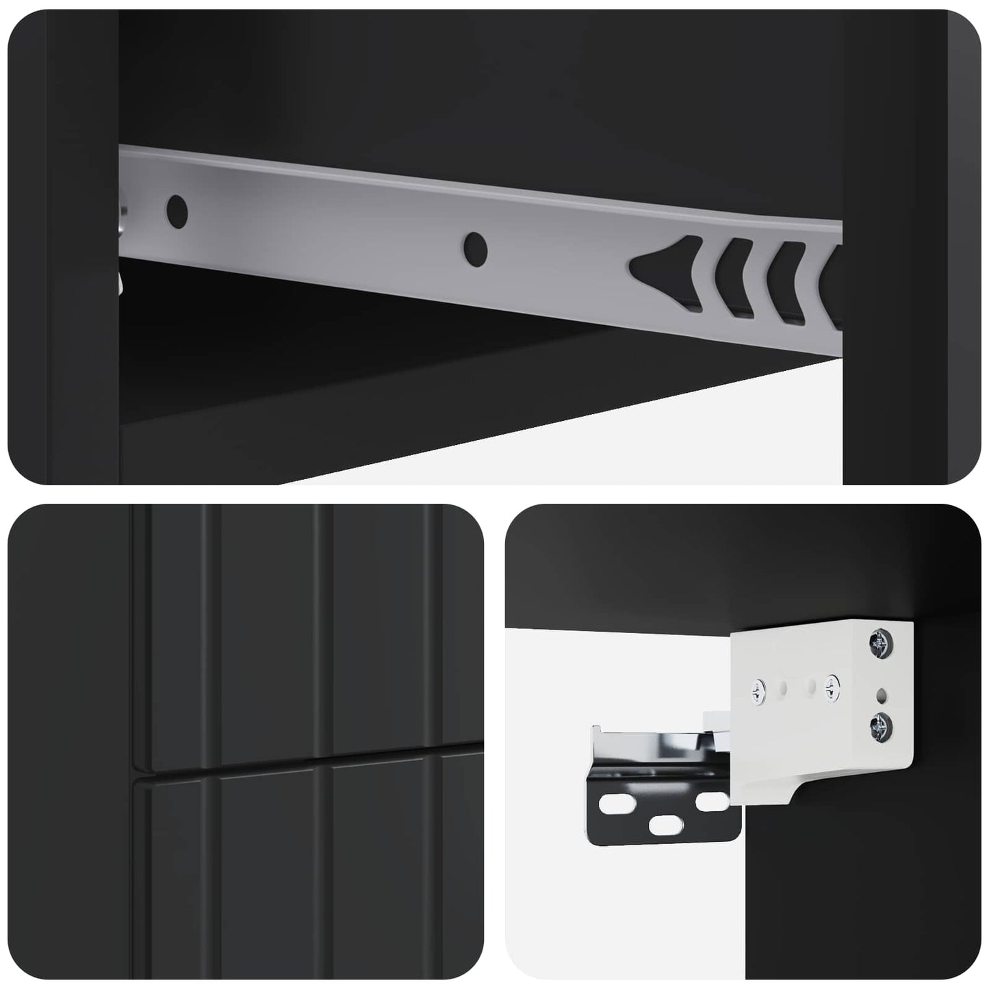 Wall-Mounted Bedside Cabinet Black 33 x 34.5 x 43 cm