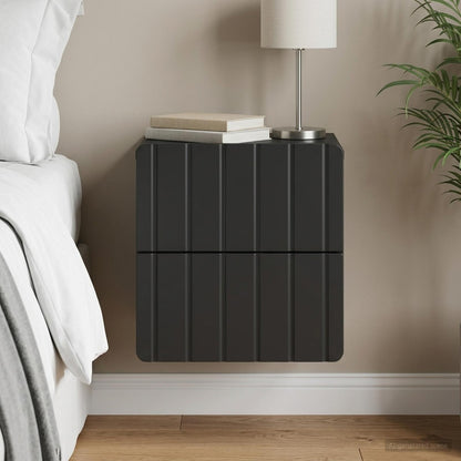 Wall-Mounted Bedside Cabinet Black 33 x 34.5 x 43 cm