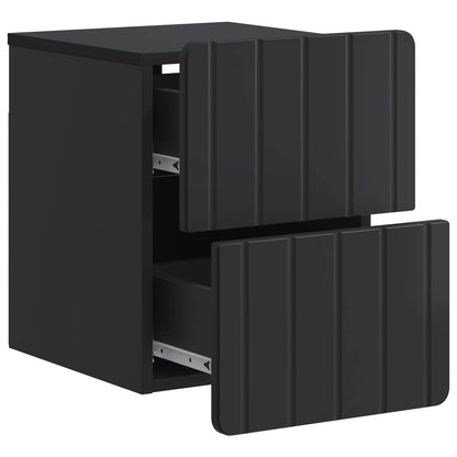 Wall-Mounted Bedside Cabinet Black 33 x 34.5 x 43 cm