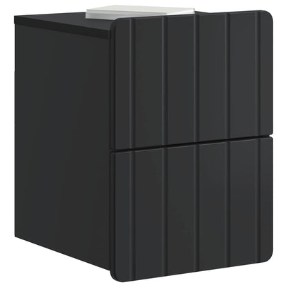 Wall-Mounted Bedside Cabinet Black 33 x 34.5 x 43 cm