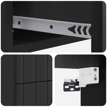 Wall-Mounted Bedside Cabinet 2 pcs Black 33 x 34.5 x 43 cm