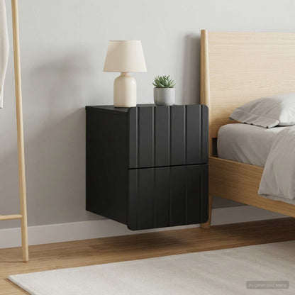 Wall-Mounted Bedside Cabinet 2 pcs Black 33 x 34.5 x 43 cm