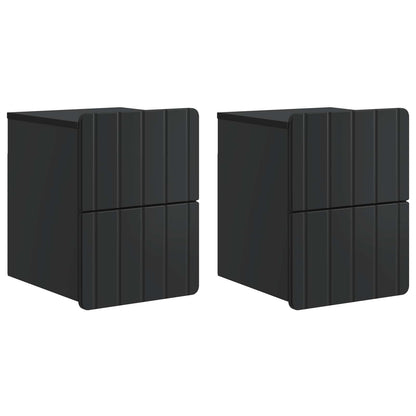 Wall-Mounted Bedside Cabinet 2 pcs Black 33 x 34.5 x 43 cm