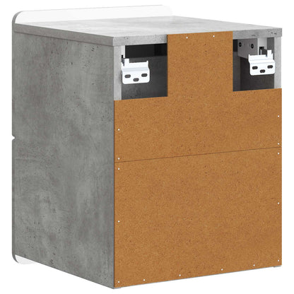 Wall-Mounted Bedside Cabinet Concrete Grey 33 x 34.5 x 43 cm