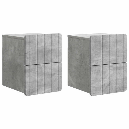 Wall-Mounted Bedside Cabinet 2 pcs Concrete Grey