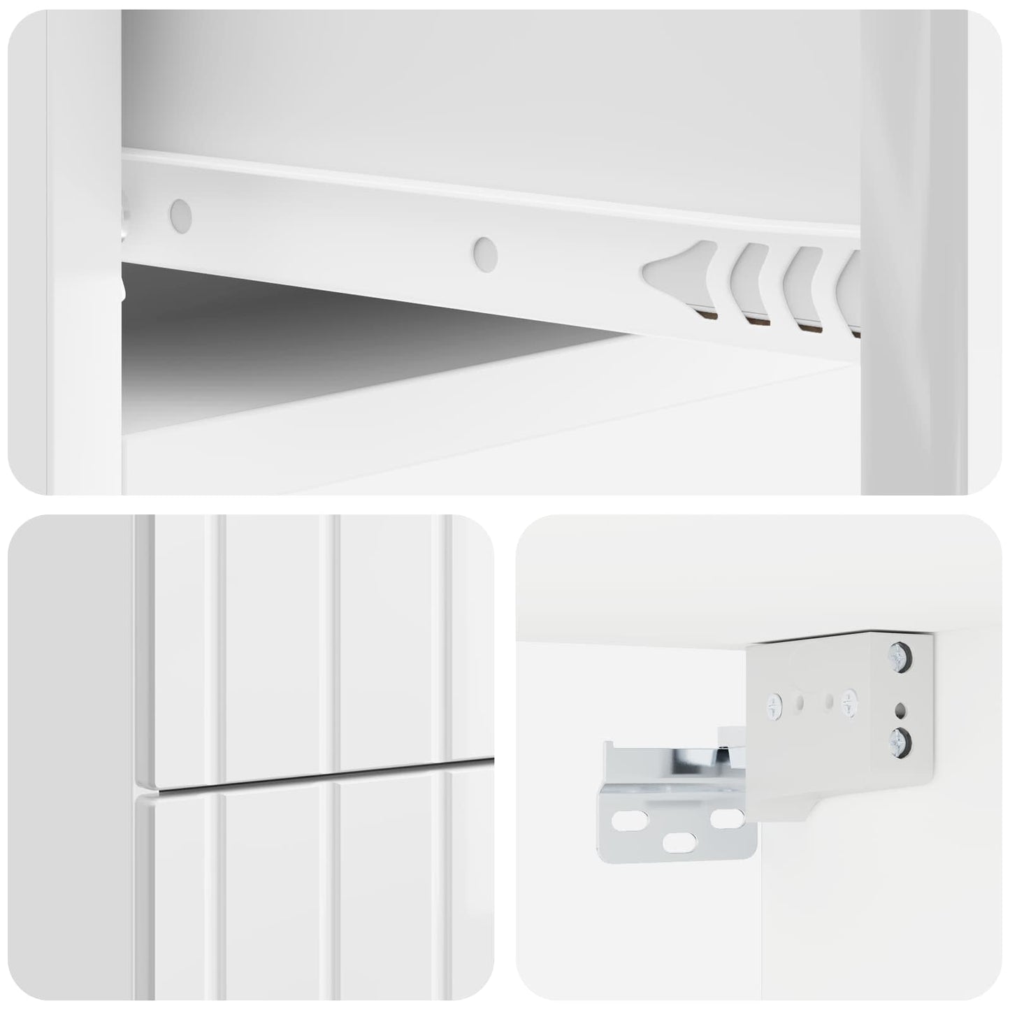 Wall-Mounted Bedside Cabinet High Gloss White 33 x 34.5 x 43 cm
